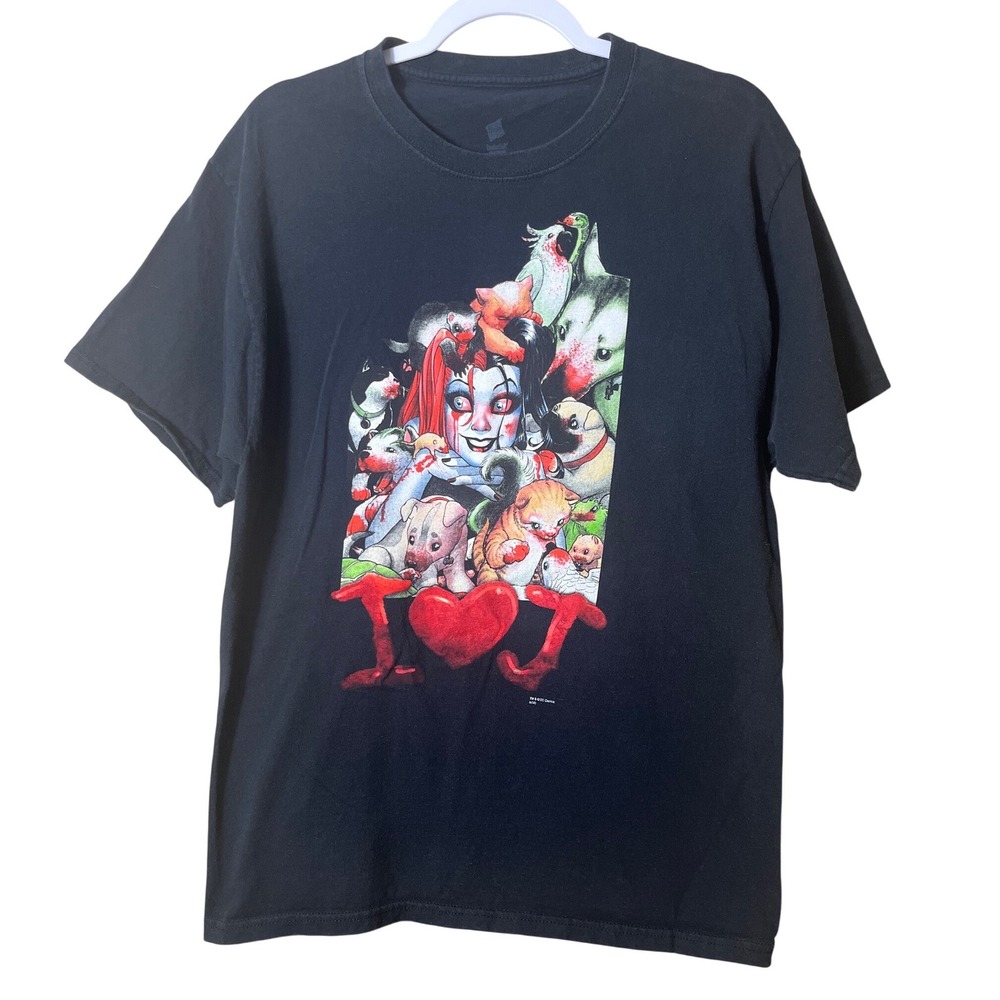 Harley Quinn DC Comics‎ Graphic T-Shirt Men Black Goth Emo Grunge 2014 Tee Large